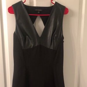 Banana Republic Black and white faux leather dress